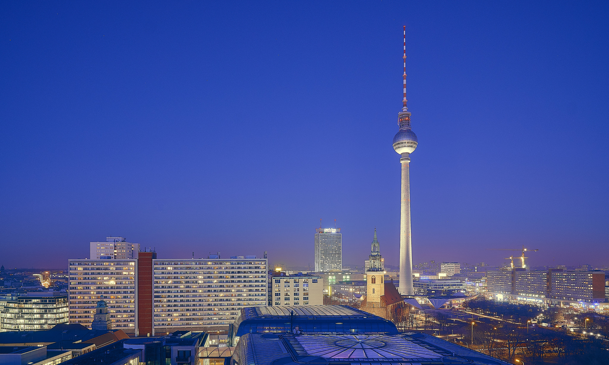 Sony a6300 sample photo. Berlin at blue hour photography