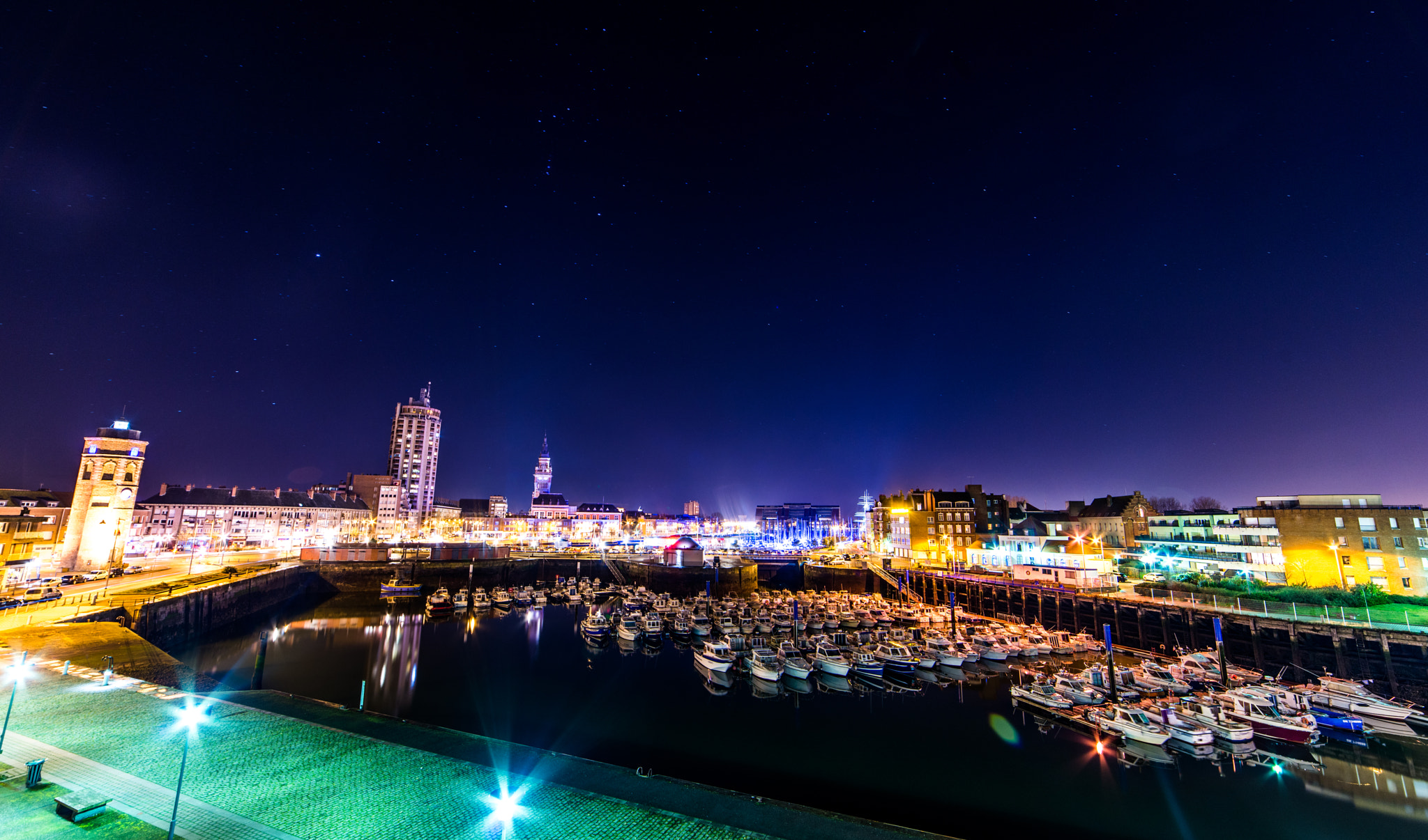Samyang 14mm F2.8 ED AS IF UMC sample photo. Port de dunkerque de nuit photography