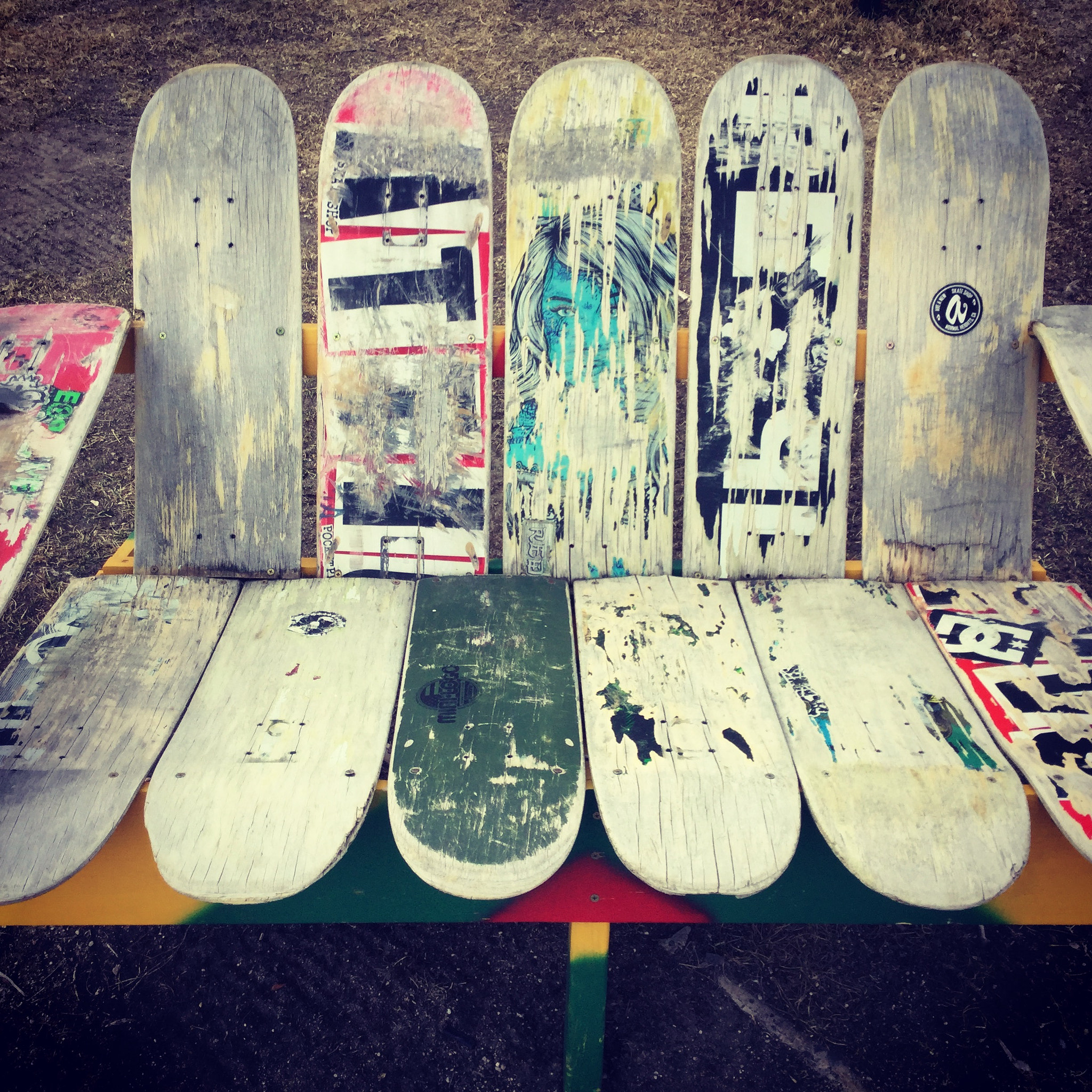 Apple iPad5,3 sample photo. Bench at a skateboard park. photography