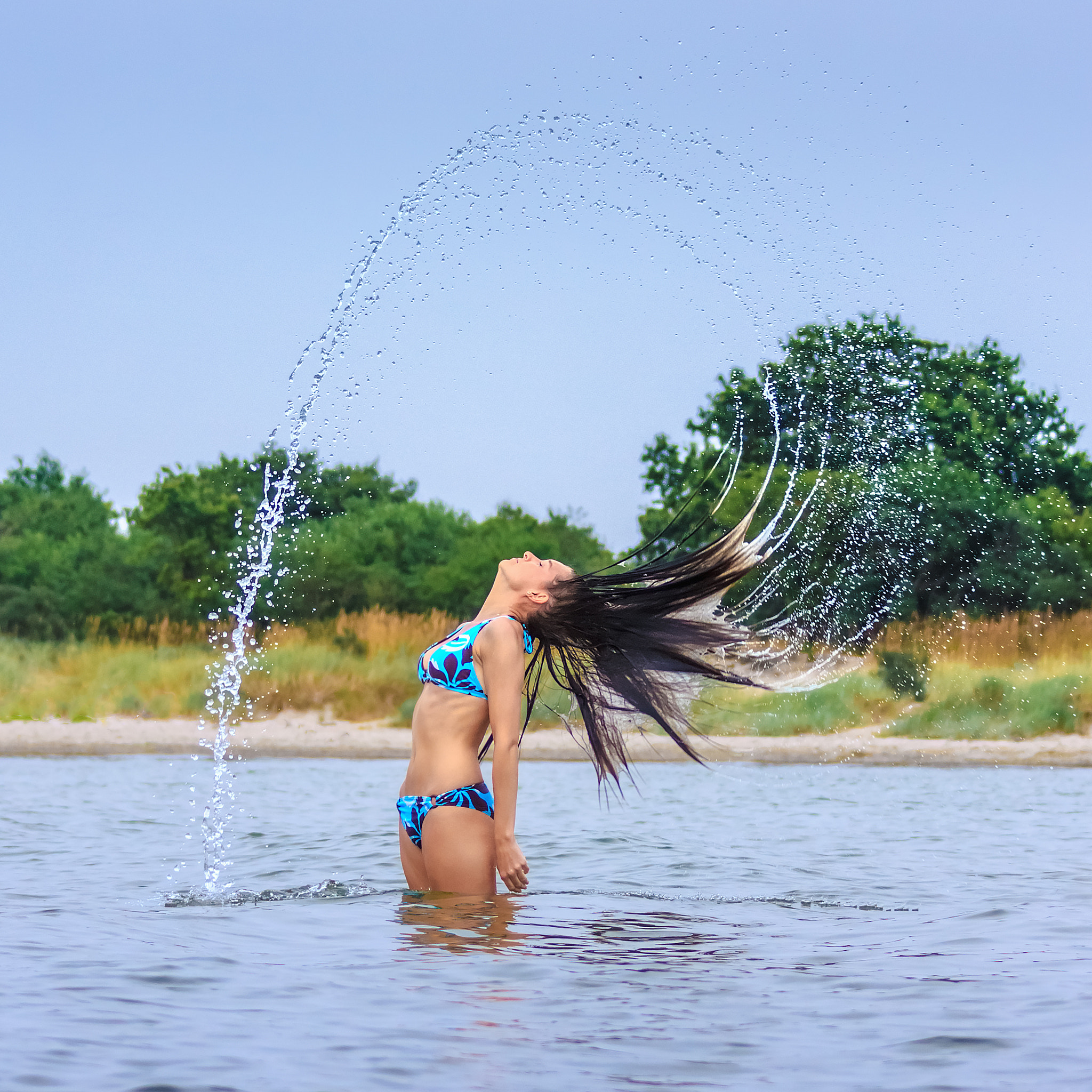 Canon EOS 50D sample photo. Water in the hair photography