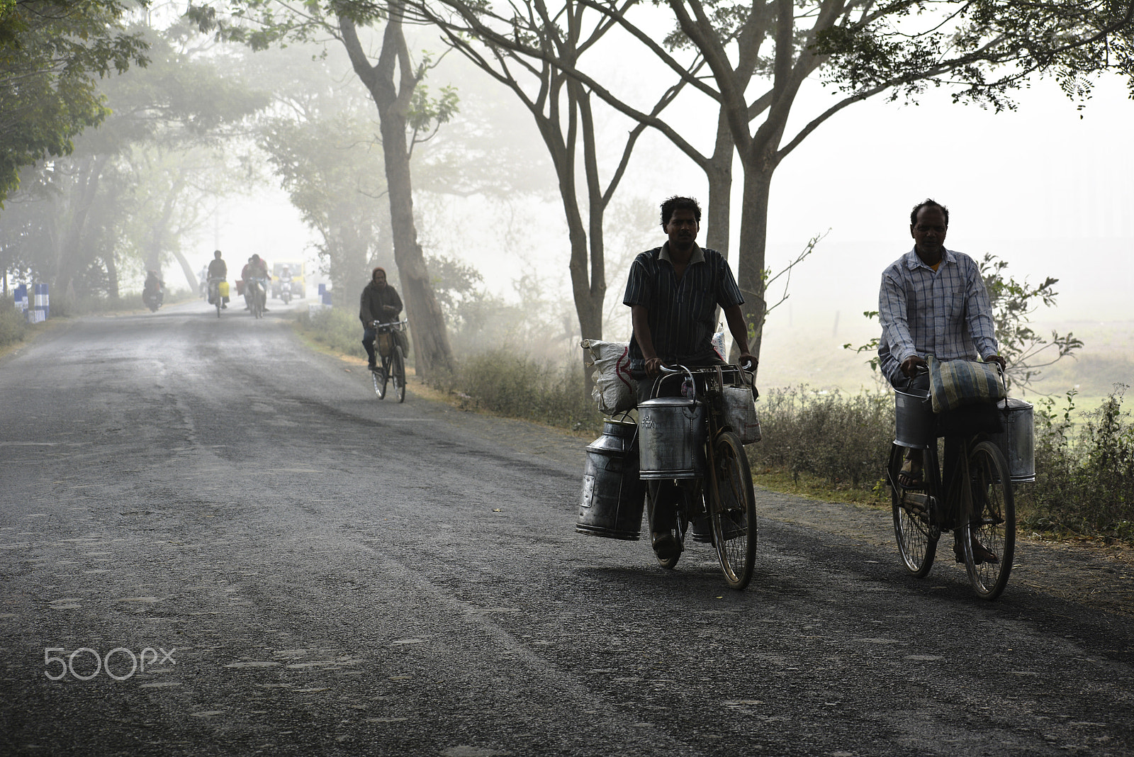 Nikon D5200 sample photo. Cycling into morning mist photography