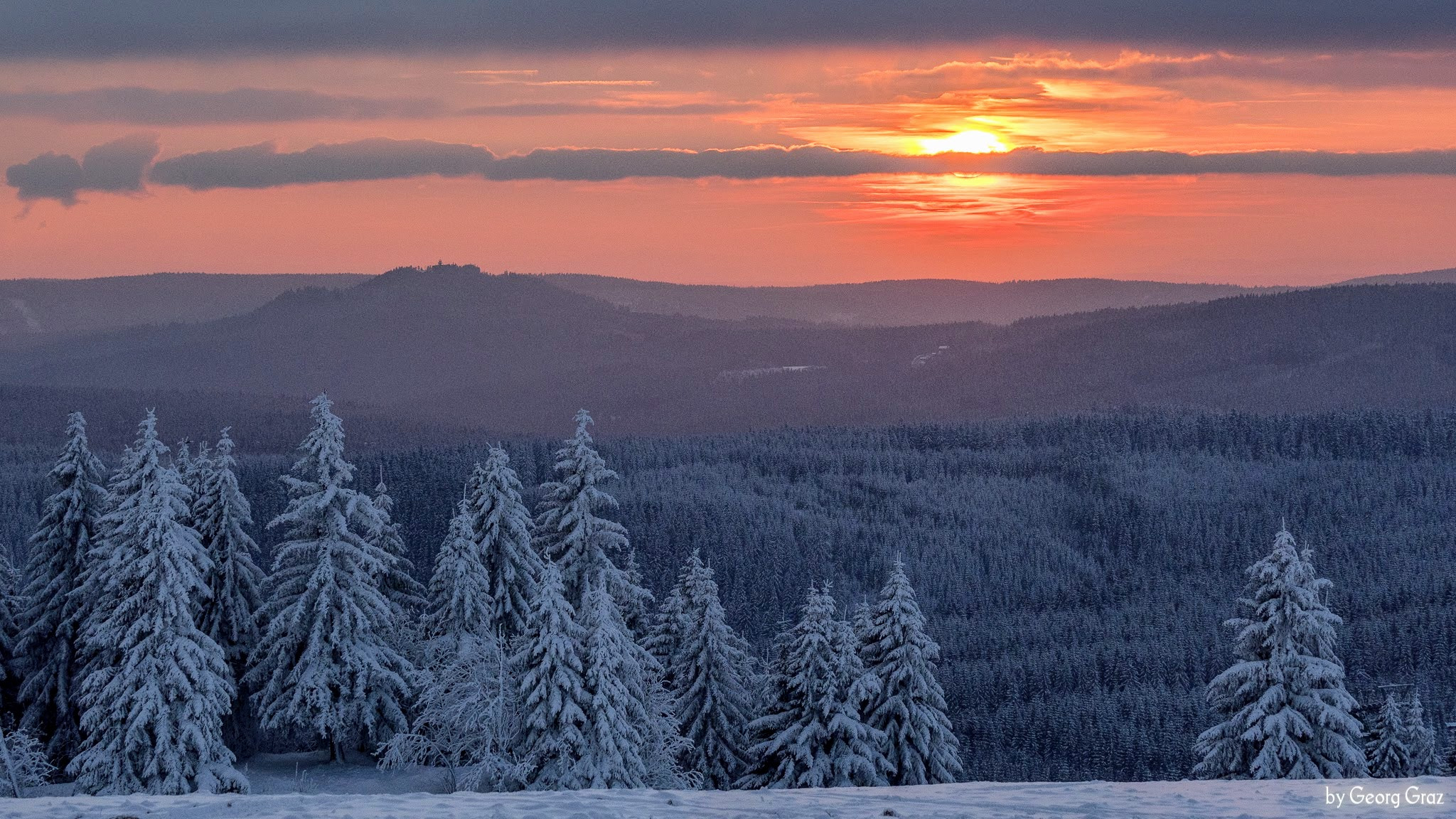 Olympus OM-D E-M1 sample photo. Hot frosty sunset ... photography