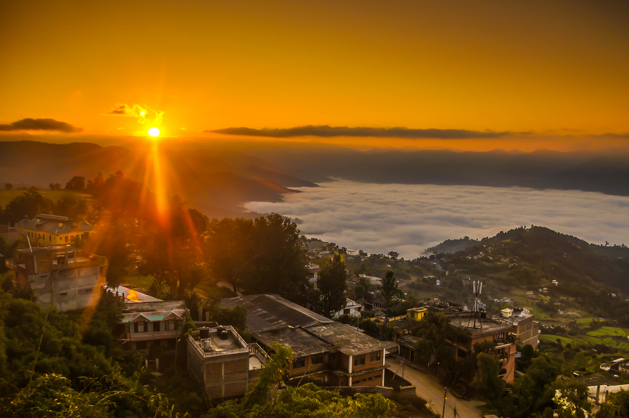 Nikon D300 + Sigma 18-200mm F3.5-6.3 DC OS HSM sample photo. Sunrise in tansen photography