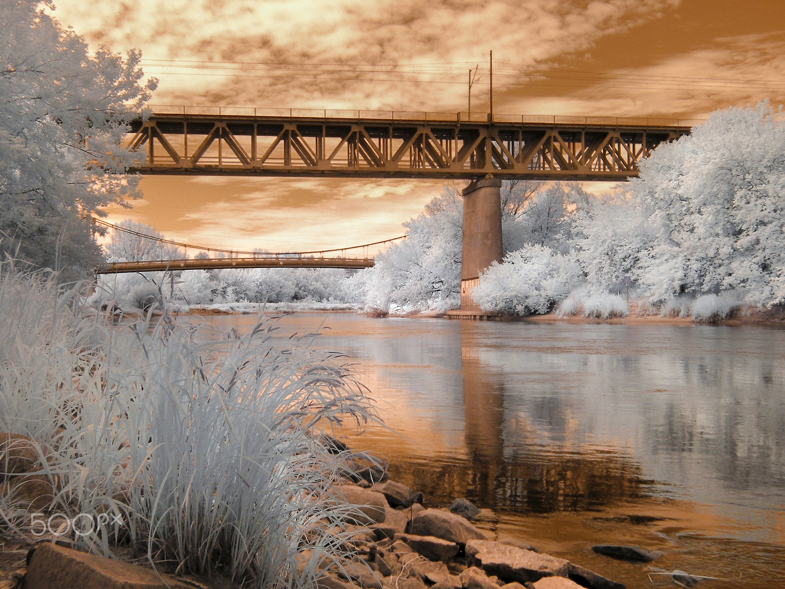 Olympus SP320 sample photo. Truss train bridge in karolin photography