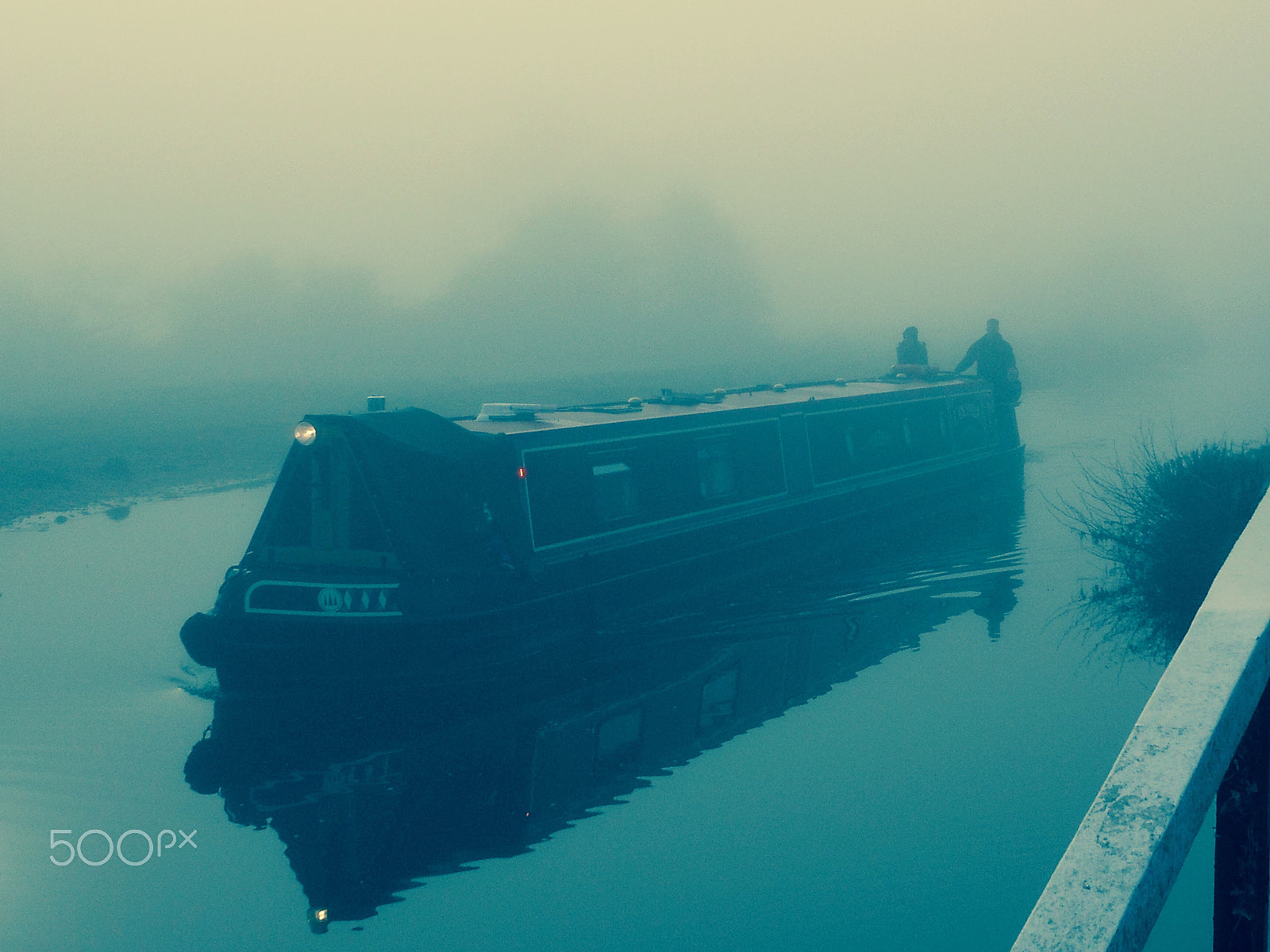 Nikon Coolpix S6100 sample photo. Canal boat in the mist photography
