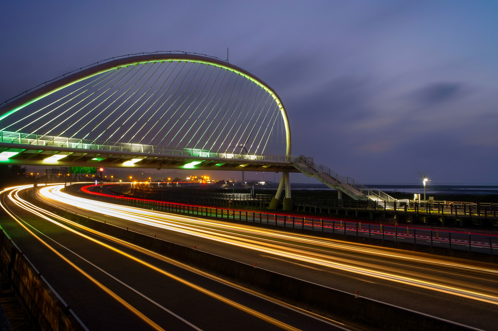 Ricoh GXR A12 sample photo. Night of the harp bridge. photography