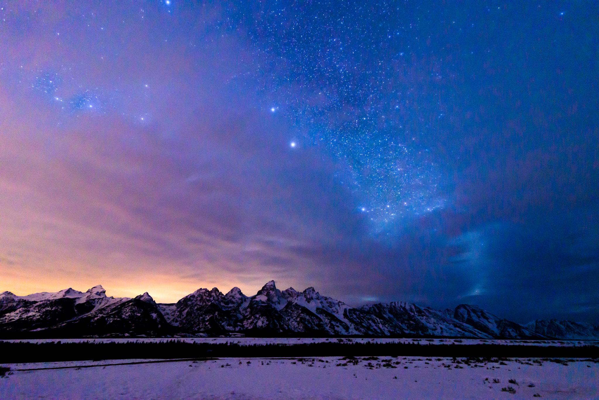 Nikon D610 + Tokina AT-X 16-28mm F2.8 Pro FX sample photo. Stunning star filled grand teton night sky photography
