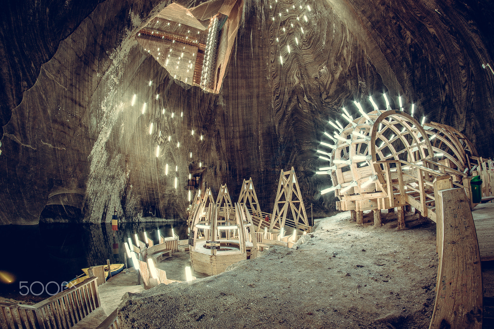 Nikon D5300 + Samyang 8mm F3.5 Aspherical IF MC Fisheye sample photo. Salina turda salt mine photography