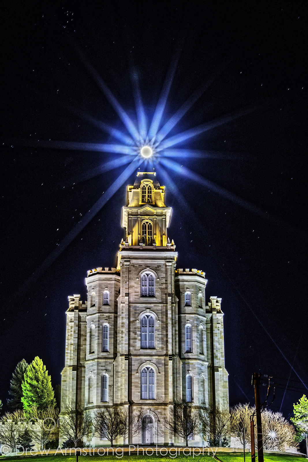 Sony a7R II + Canon EF 16-35mm F2.8L II USM sample photo. Manti lds temple supermoon november 2017 photography