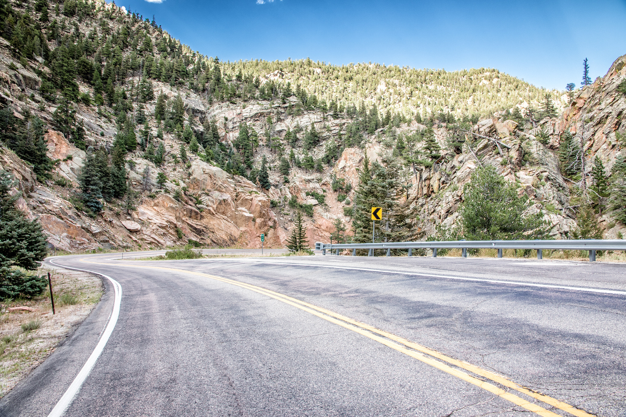 Canon EOS 7D Mark II + Canon EF-S 15-85mm F3.5-5.6 IS USM sample photo. Curving mountain road west of pueblo, co photography
