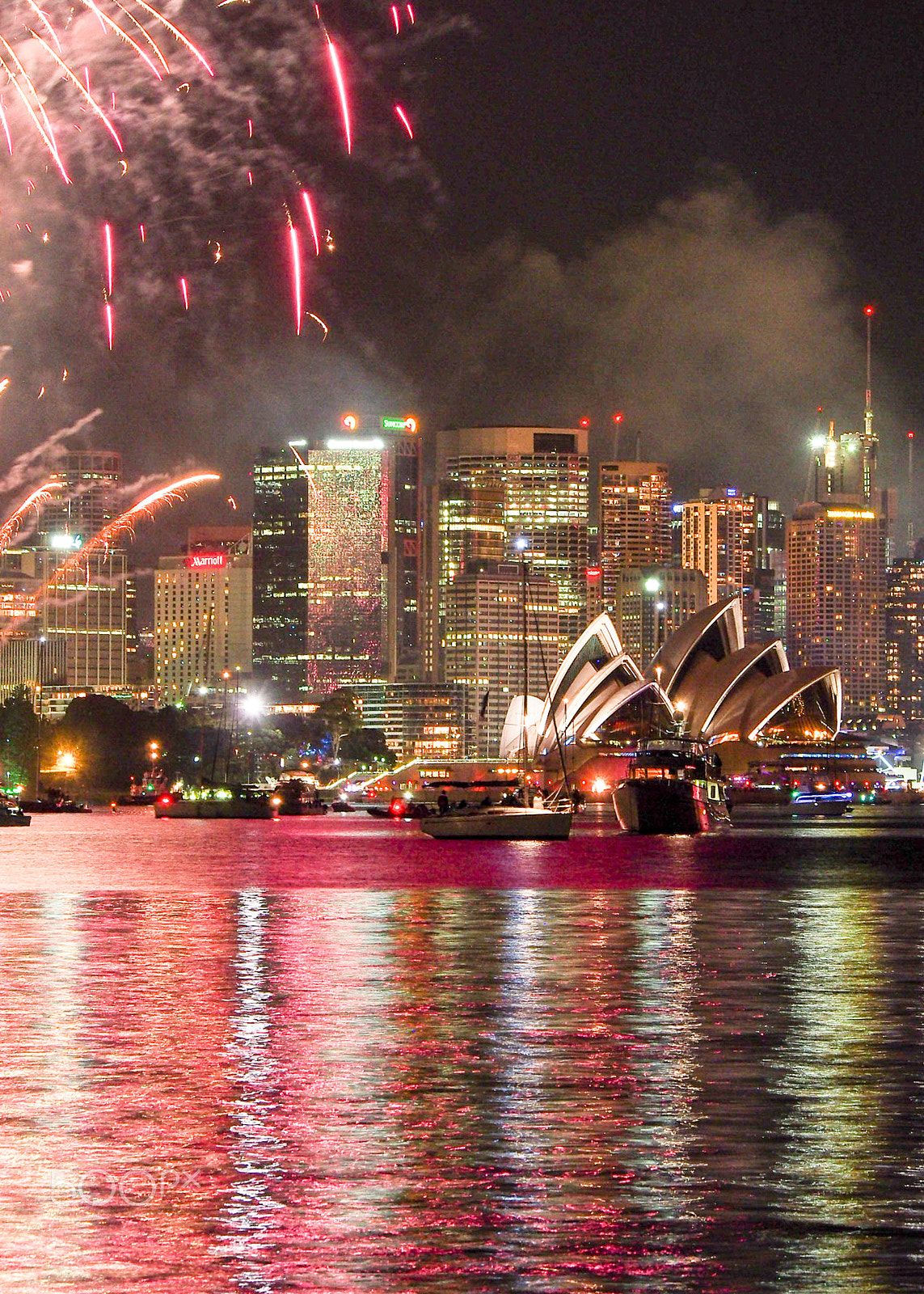 Olympus OM-D E-M5 sample photo. Sydney harbor at new years eve photography