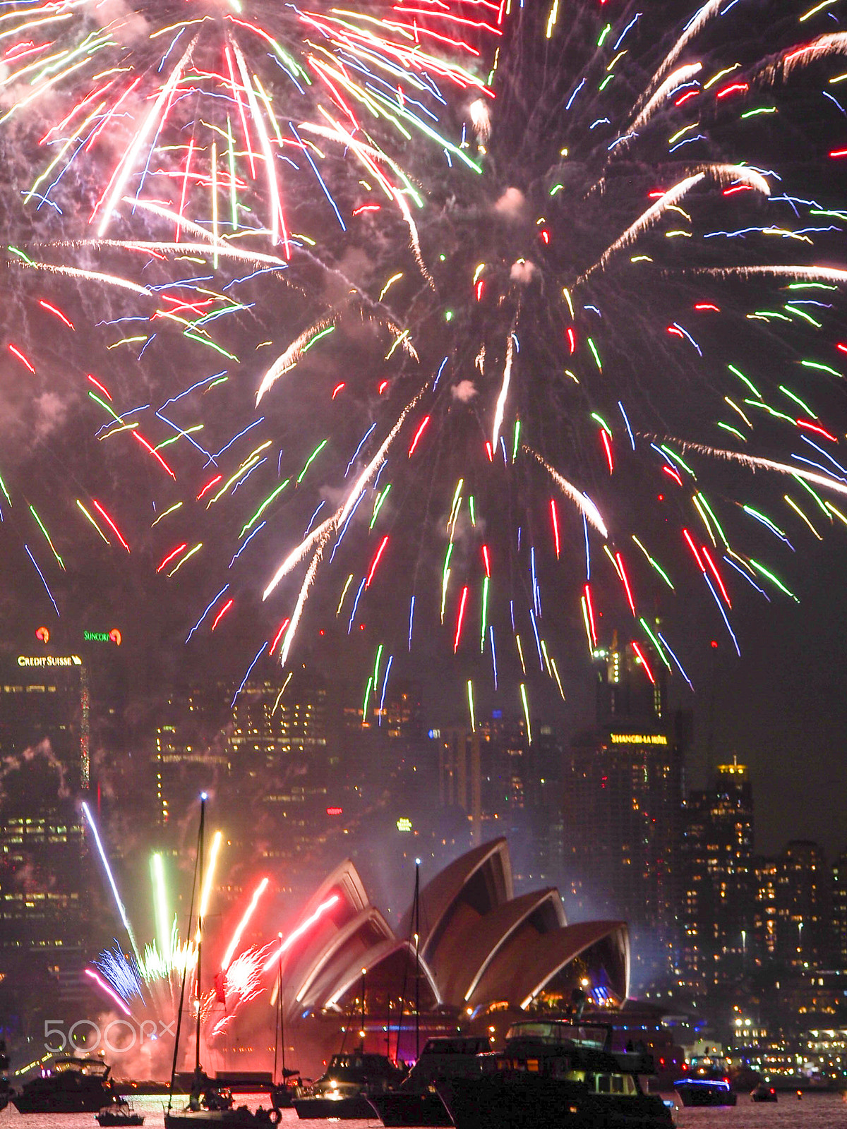 Olympus OM-D E-M5 sample photo. Sydney harbor at new years eve photography