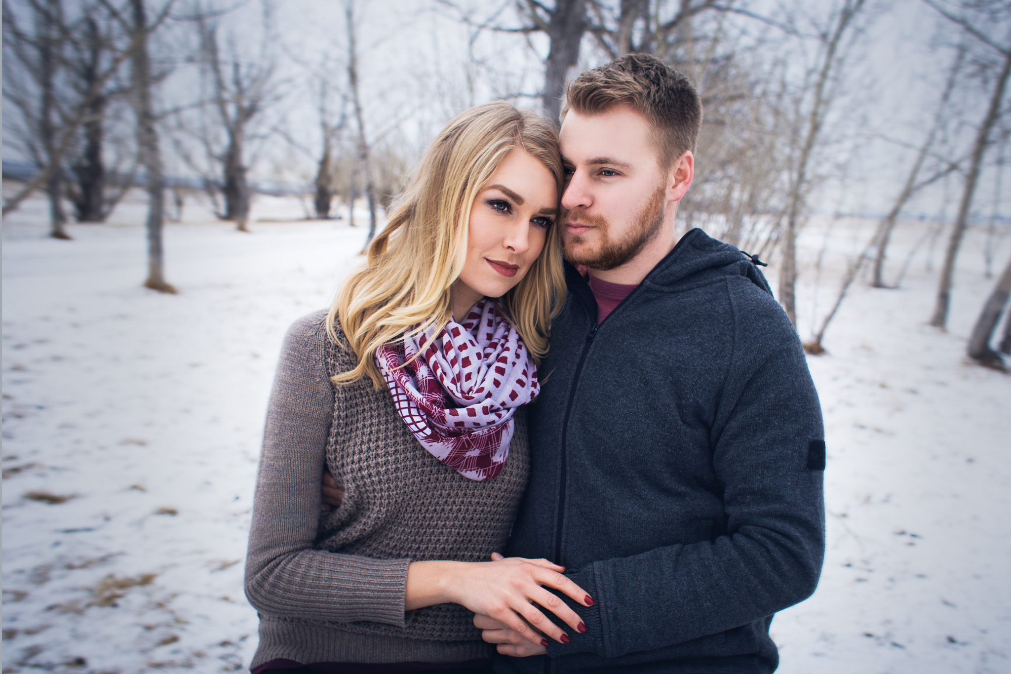 Canon EOS 6D + Canon EF 28mm F1.8 USM sample photo. Beautiful couple winter time photography