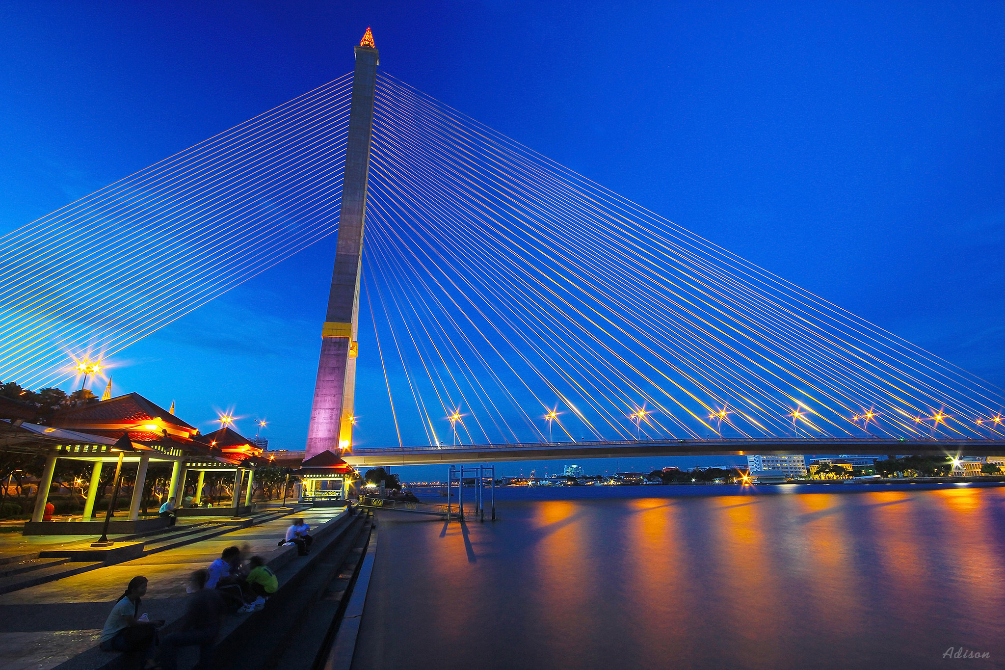 Canon EOS 550D (EOS Rebel T2i / EOS Kiss X4) + Sigma 10-20mm F4-5.6 EX DC HSM sample photo. Rama 8 bridge bangkok. thailand photography