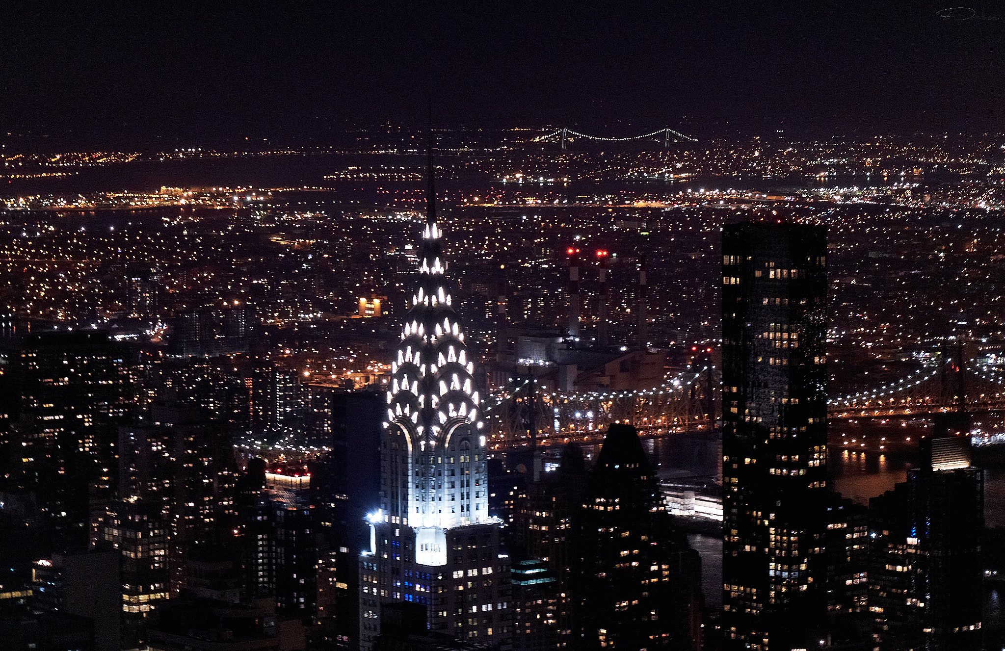 Sony a7R II sample photo. The chrysler at night photography