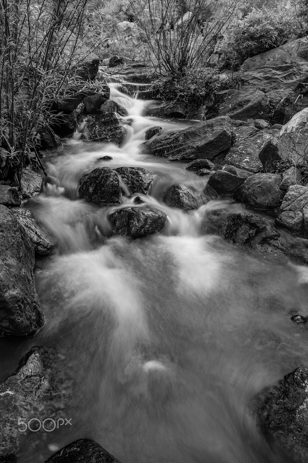 Canon EF 24-105mm F4L IS II USM sample photo. Rocky river black and white photography