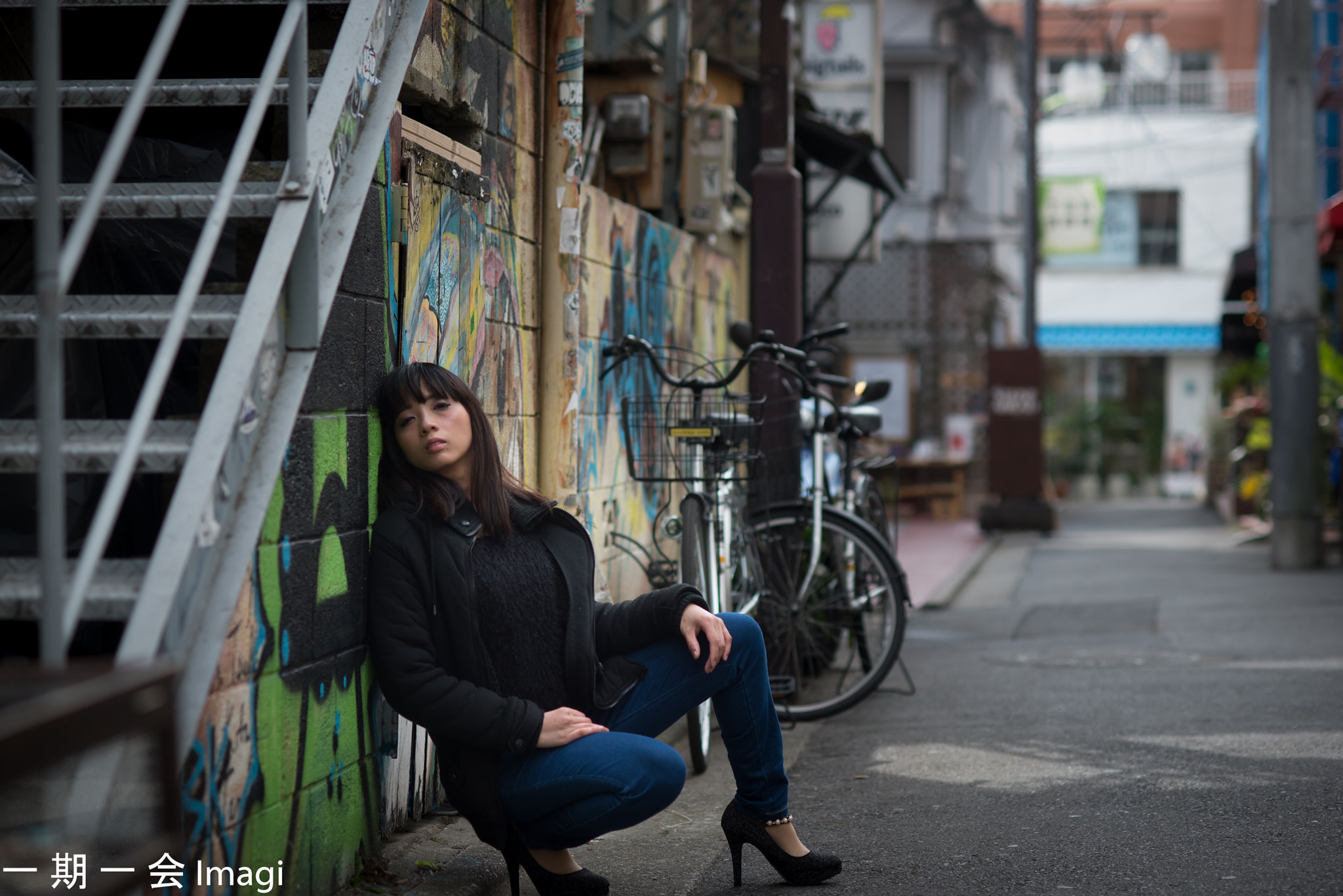 Nikon AF Nikkor 85mm F1.8D sample photo. Tough tokyo city girl photography