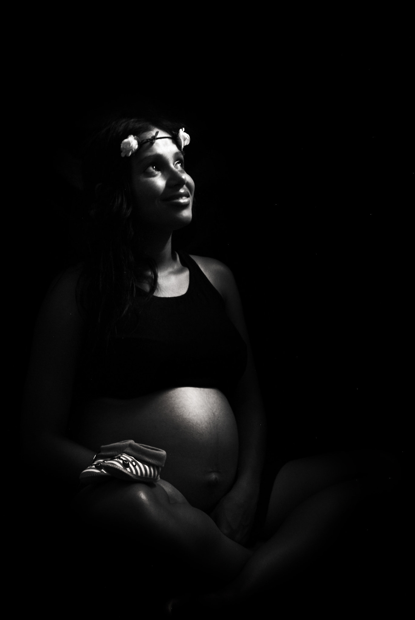Nikon D200 sample photo. Natural window sunset light with plain black background photography