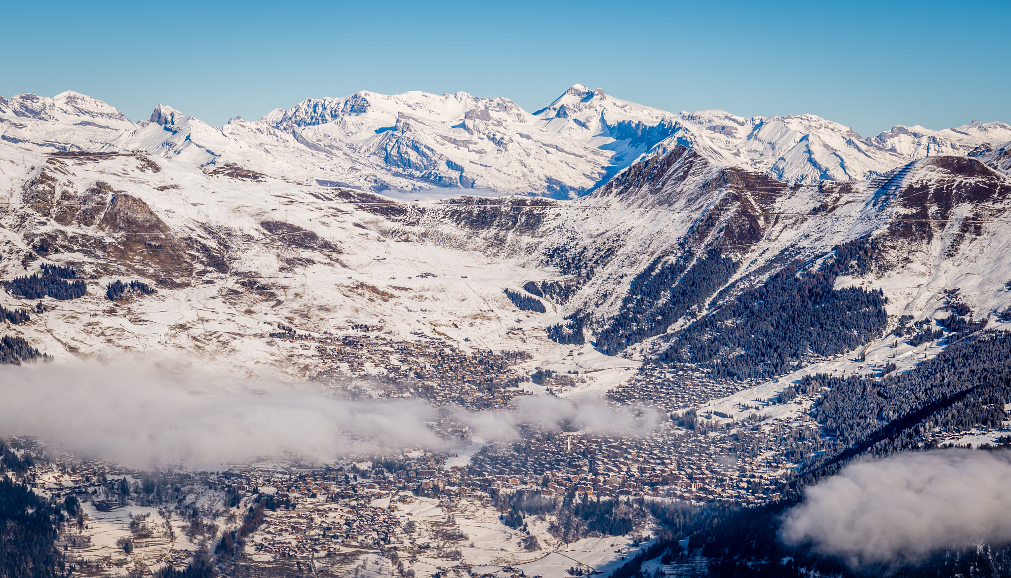 Nikon D610 sample photo. Verbier winter mountain panorama photography