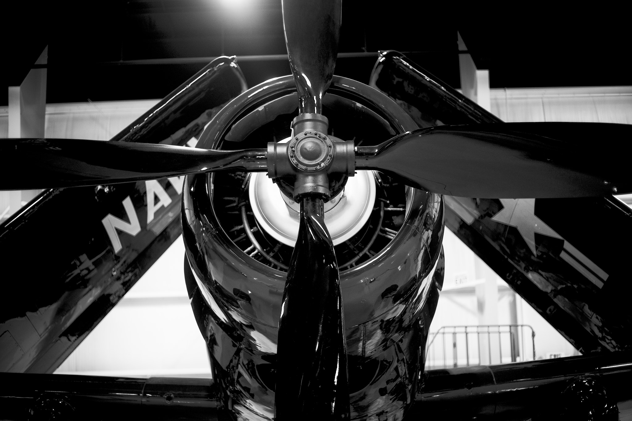 Canon EOS 5DS R + Canon EF 50mm F1.8 STM sample photo. A-1 skyraider - closeup in b&w photography