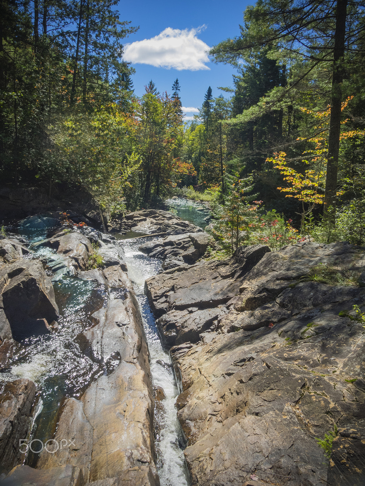 Olympus OM-D E-M1 sample photo. Waterfall in a fall landscape photography