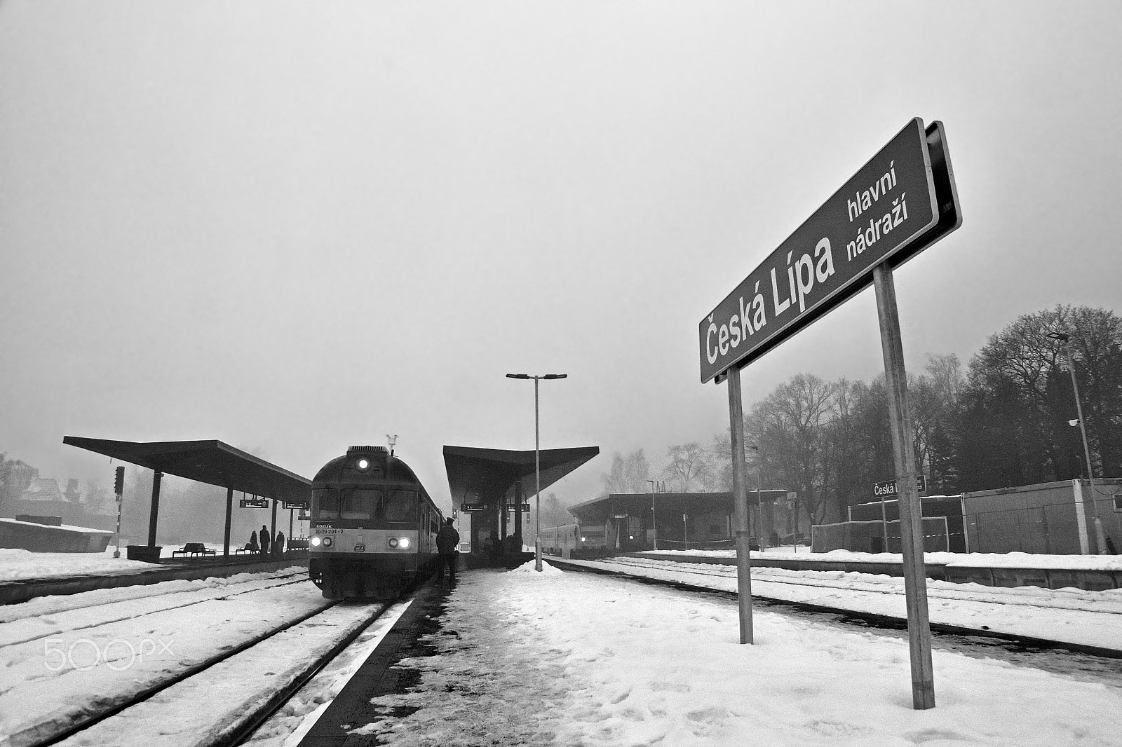 Nikon Coolpix P6000 sample photo. Ceska lipa, czech republic - february 04, 2017: train standing at a new train station in winter... photography