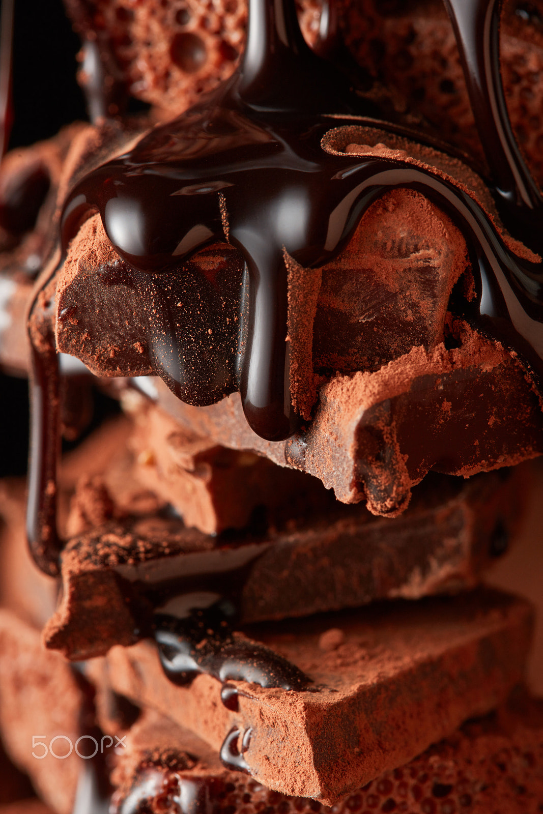 Canon EF 100mm F2.8 Macro USM sample photo. Heap of broken pieces chocolate photography