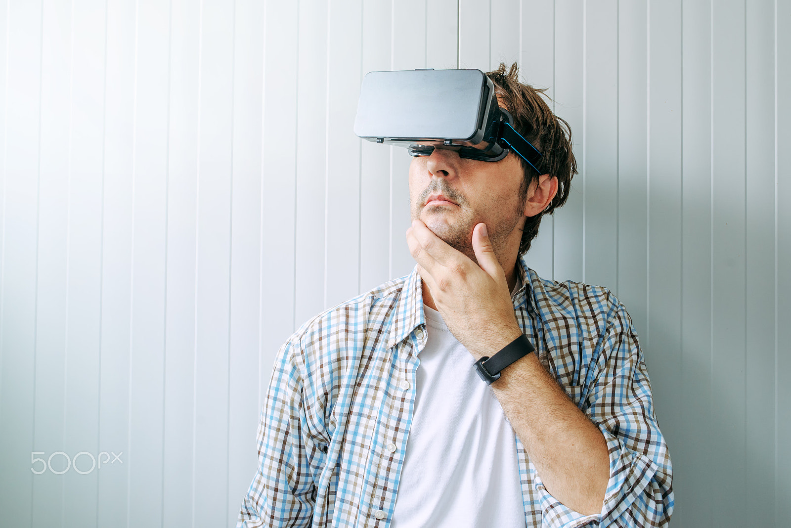 Nikon D600 sample photo. Man with vr goggles exploring virtual reality econtent photography