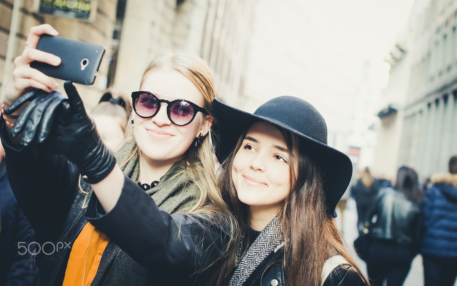 Sigma 50mm F1.4 EX DG HSM sample photo. Two pretty girls taking selfie photography
