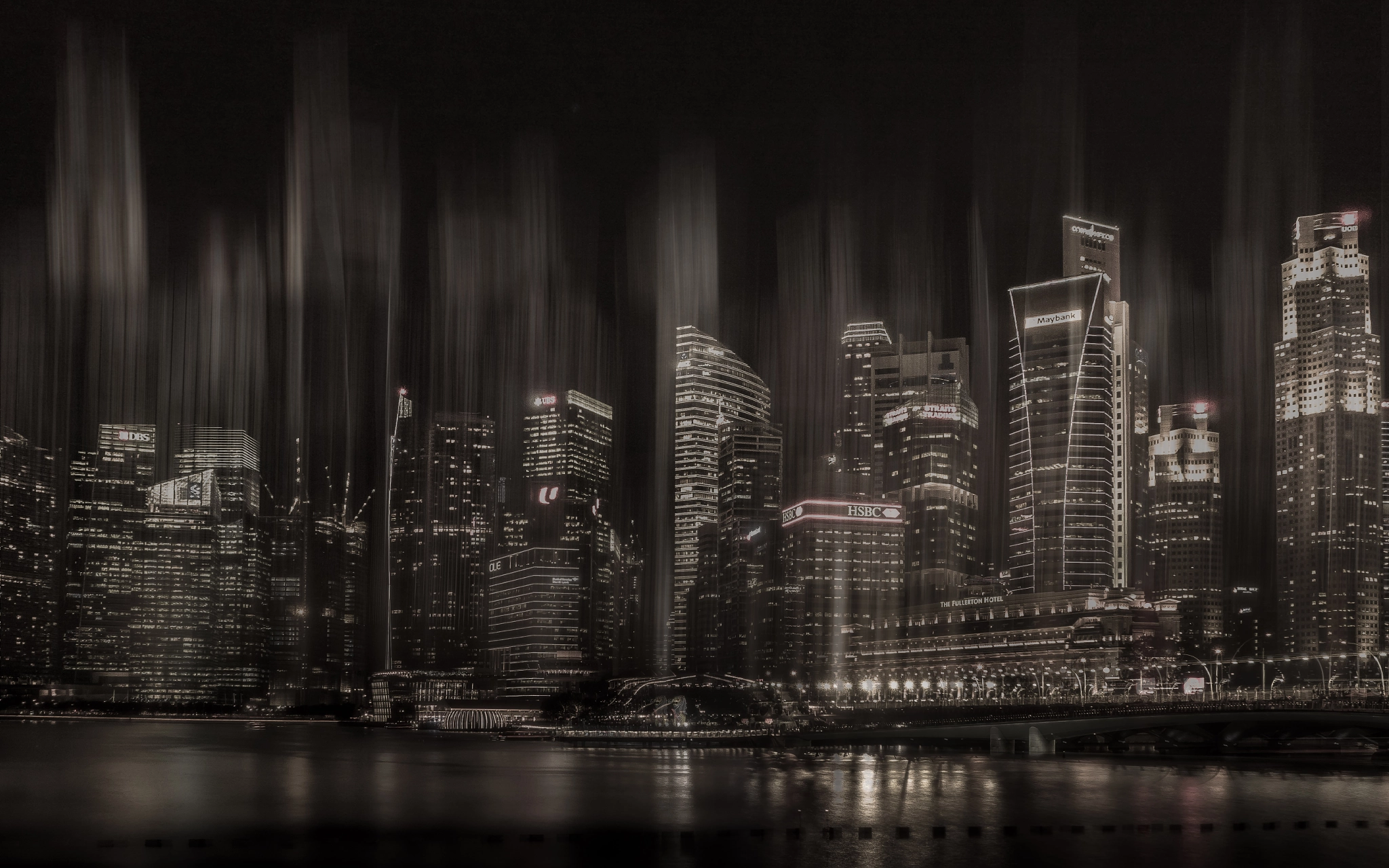 Olympus PEN-F sample photo. Singapore city at night photography