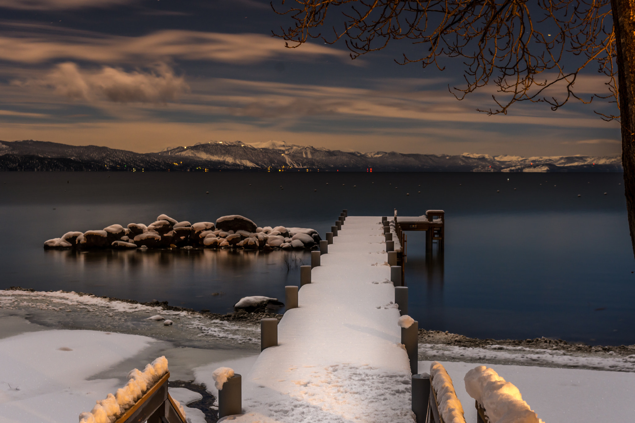 Nikon D7200 sample photo. Beautiful dock snow capped @lake tahoe, california photography