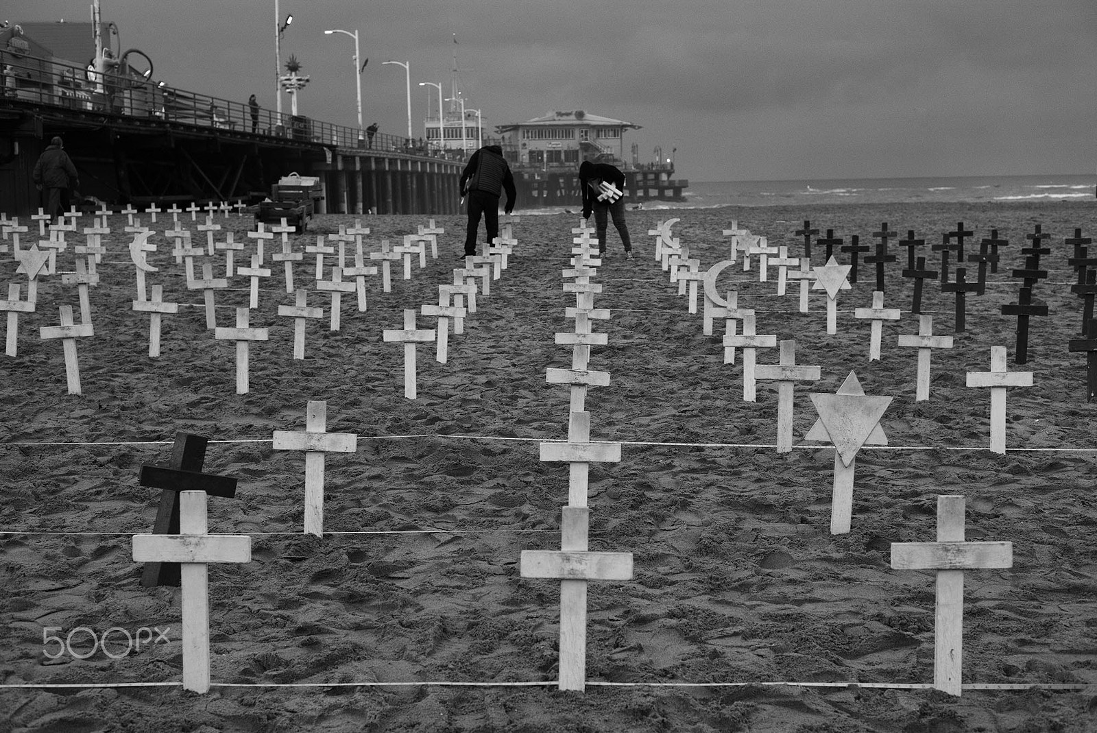 Leica Summarit-M 50mm F2.4 sample photo. War dead, marked by beach crosses photography