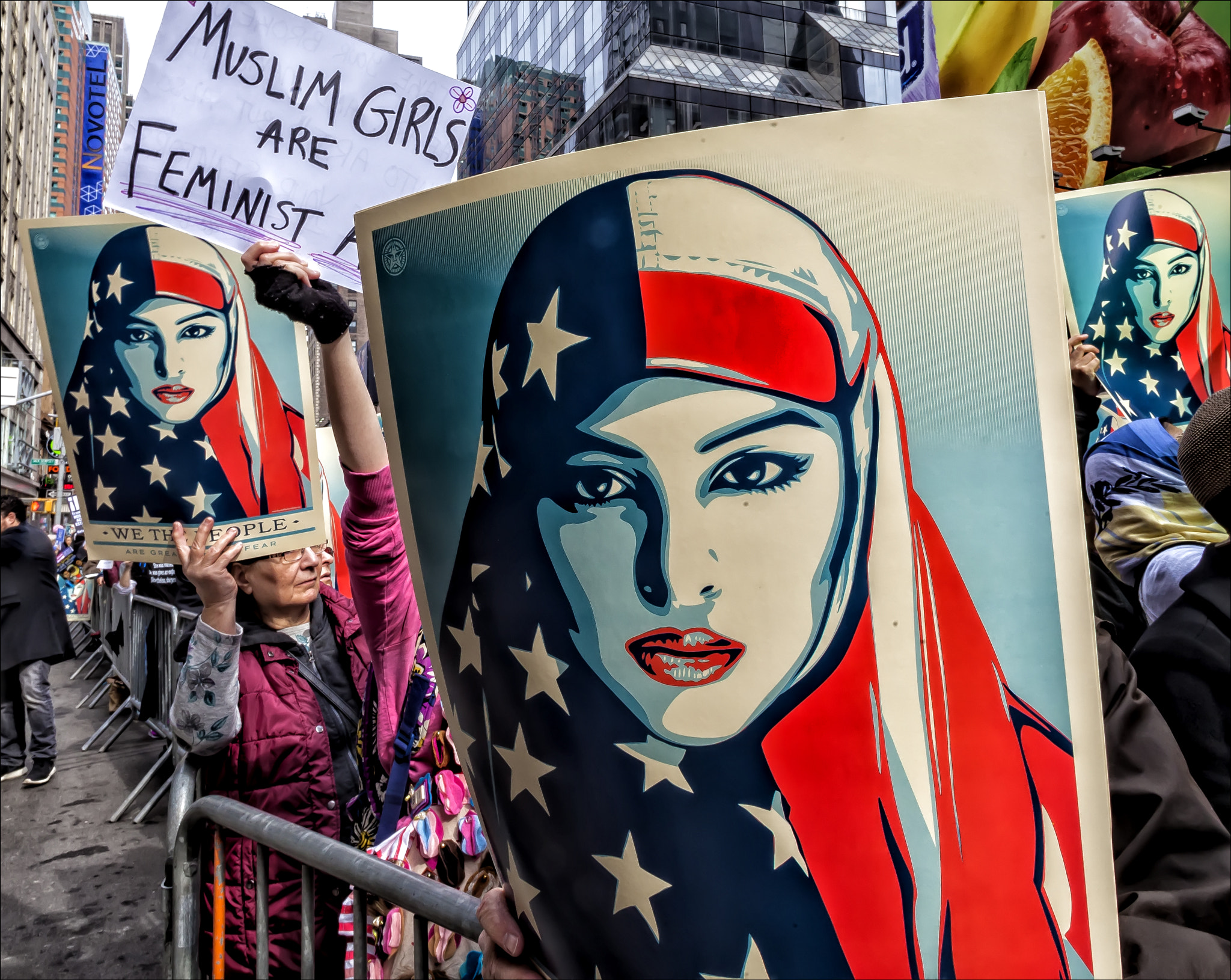 Canon EOS 5D Mark II sample photo. Muslim rally nyc 2_19_17 posters photography