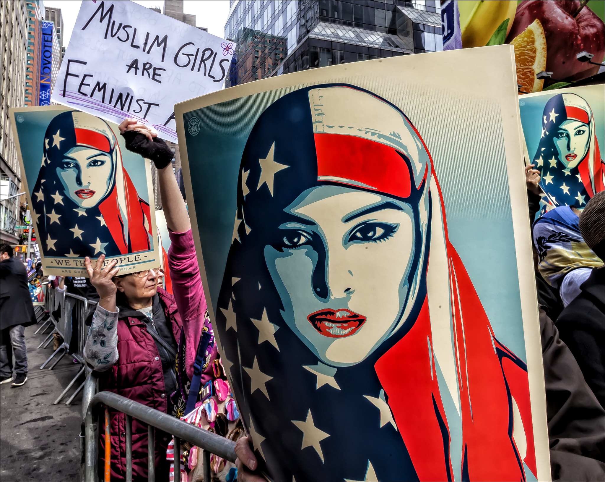 Canon EF 20mm F2.8 USM sample photo. Muslim rally nyc 2_19_17 posters photography