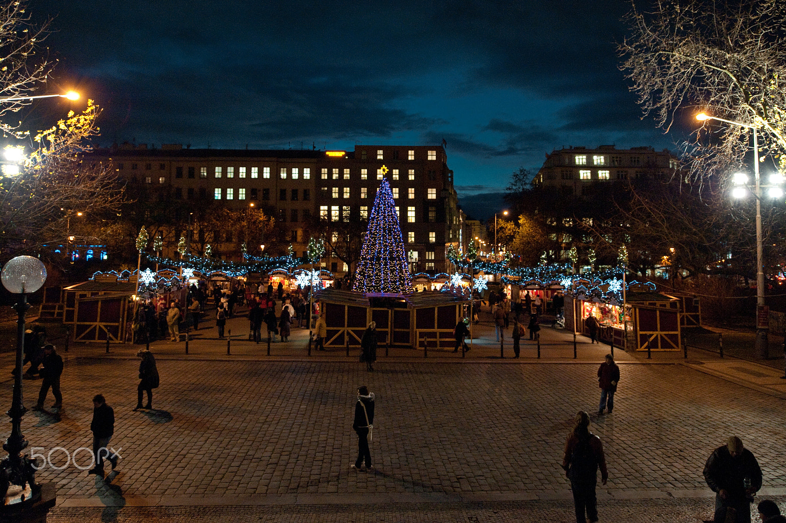 Nikon D700 + Nikon PC-E Nikkor 24mm F3.5D ED Tilt-Shift sample photo. Christmas market at st. ludmila photography