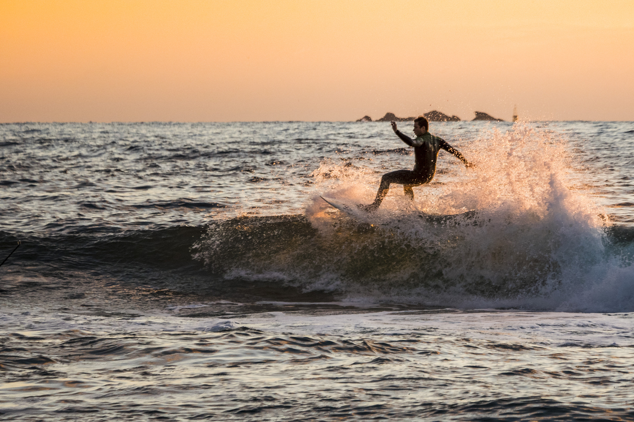 Panasonic Lumix G X Vario PZ 45-175mm F4.0-5.6 ASPH OIS sample photo. Sunset surf photography