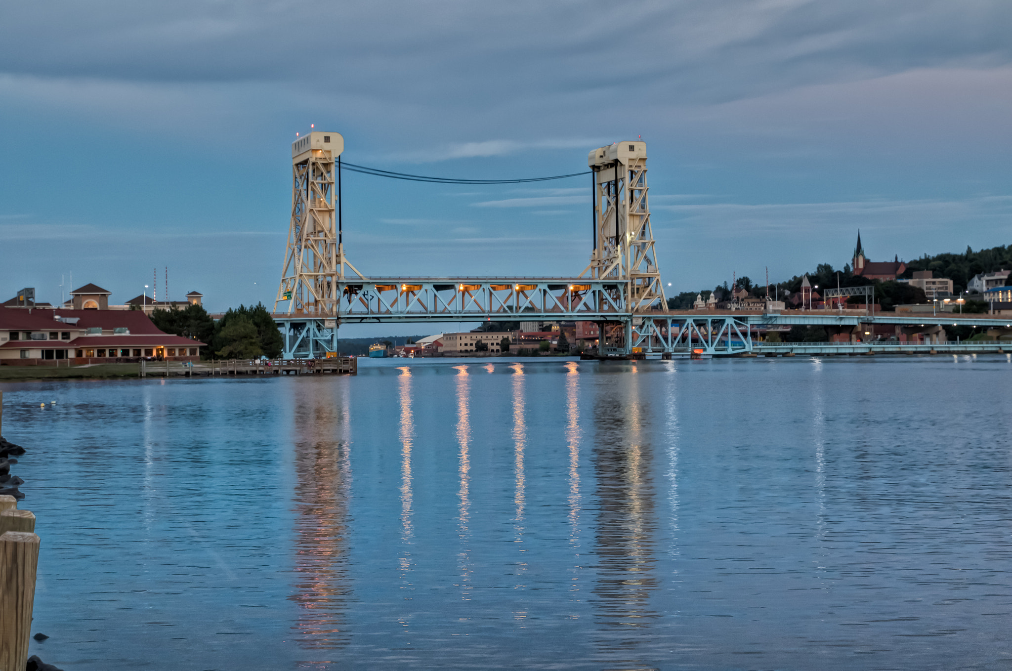Sigma 24-70mm F2.8 EX DG Macro sample photo. Portage lake lift bridge - opened in 1959 in houghton, mi photography
