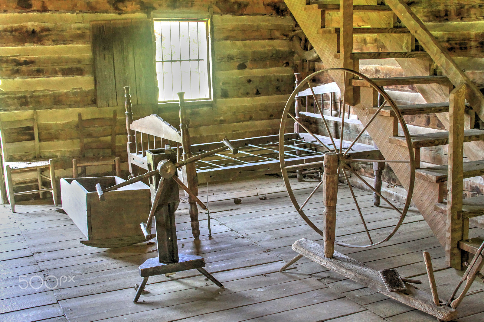 Canon EF 28-135mm F3.5-5.6 IS USM sample photo. Log cabin interior photography