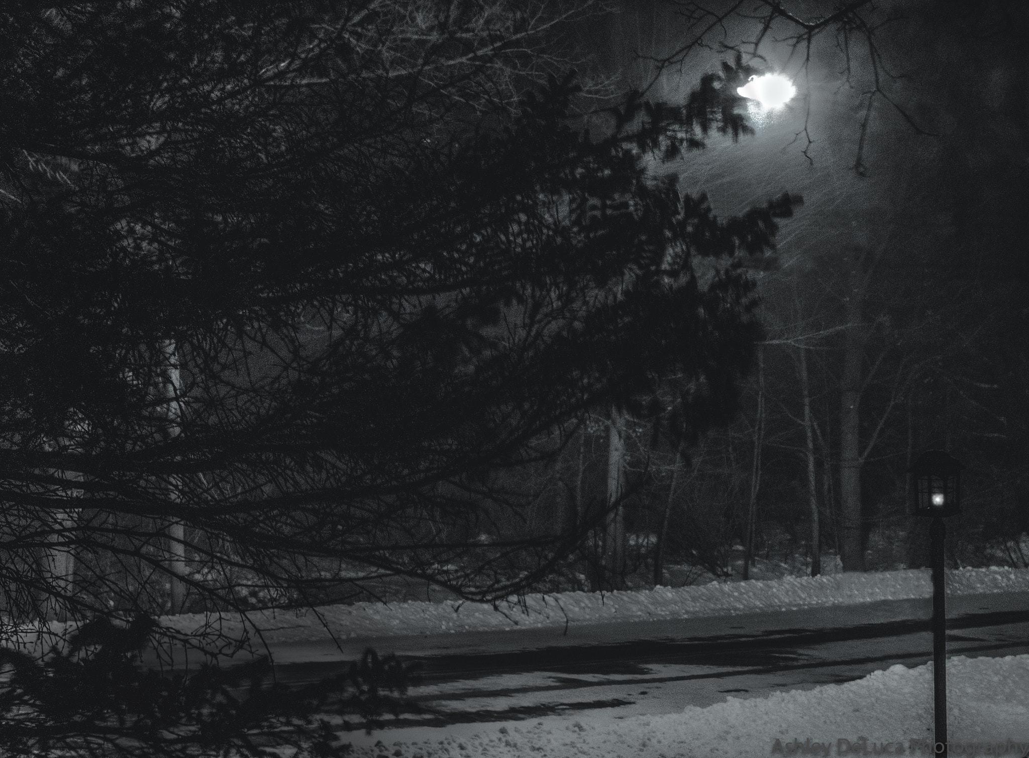 Canon EF 75-300mm f/4-5.6 USM sample photo. Snowy night photography