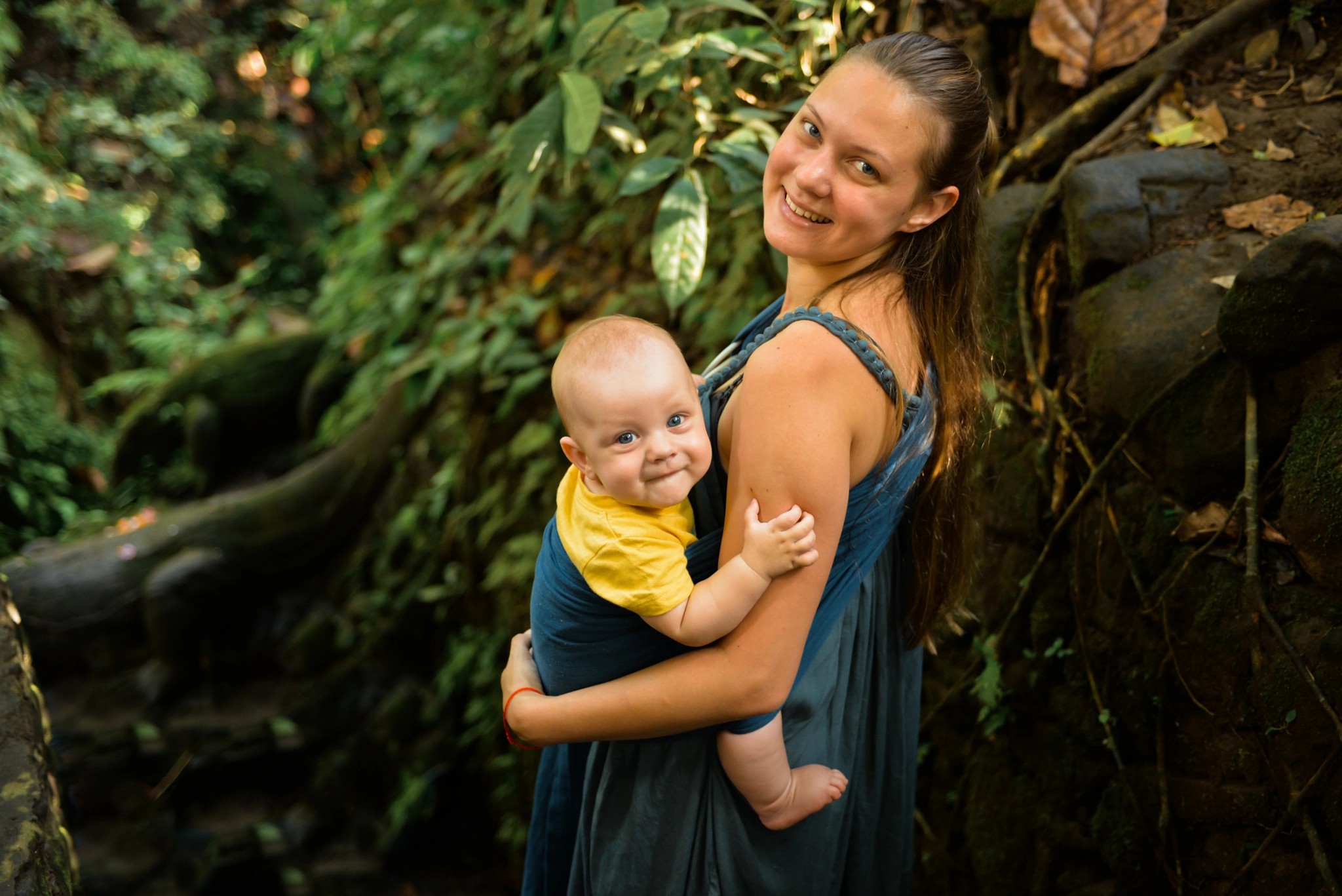 Mom with a baby on Bali