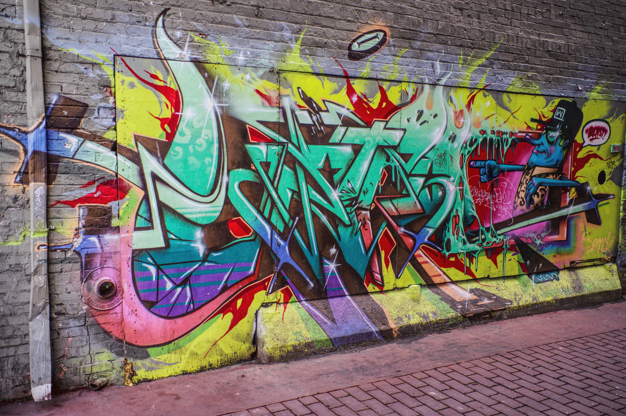 Pentax K-3 II sample photo. Brick graffiti photography