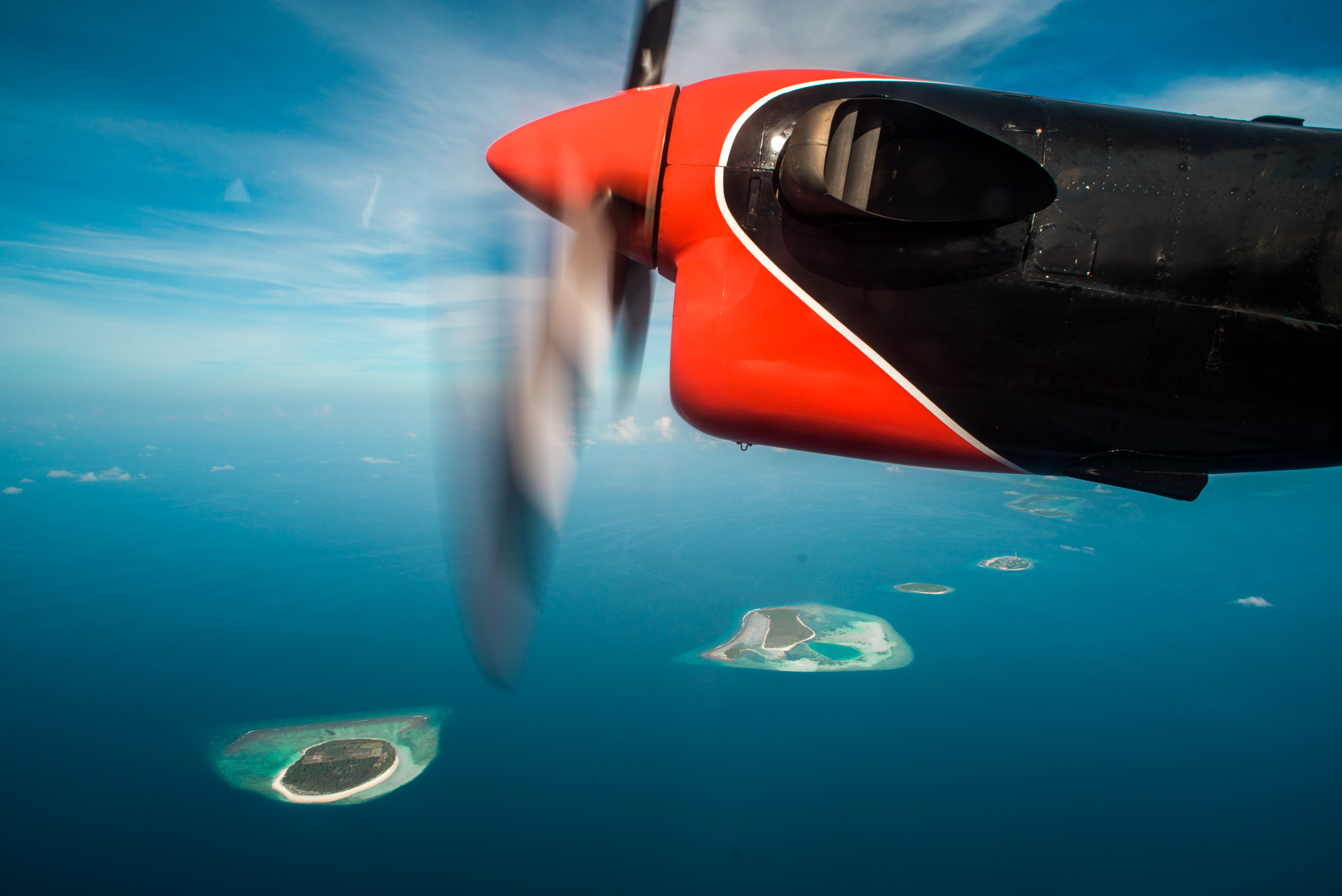 Nikon D800E + AF Nikkor 20mm f/2.8 sample photo. Islands of maldives birds eye view photography