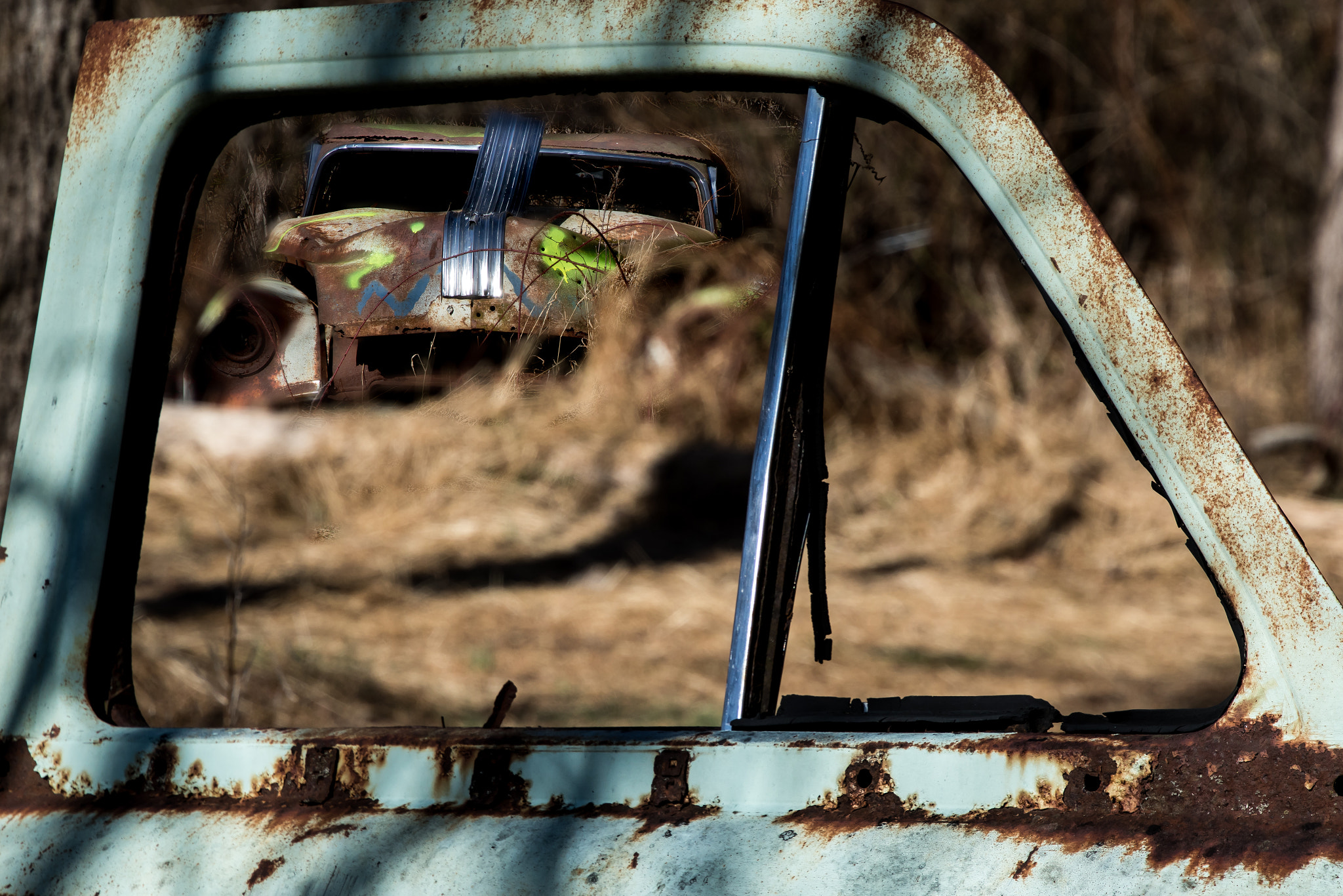 Canon EOS 7D Mark II sample photo. Old abandoned cars, hidden on the side of walking trails, 2 photography