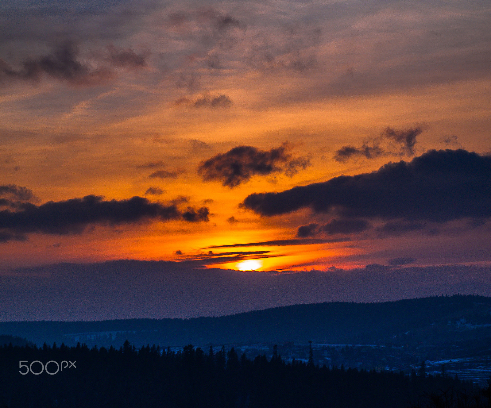 Olympus E-520 (EVOLT E-520) + OLYMPUS 14-42mm Lens sample photo. Sunset at brezová (levoča mountains, slovakia) photography