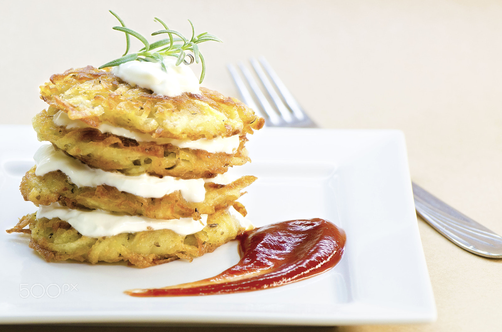 Nikon AF-S Micro-Nikkor 105mm F2.8G IF-ED VR sample photo. Plate of fried vegetarian potato pancakes photography