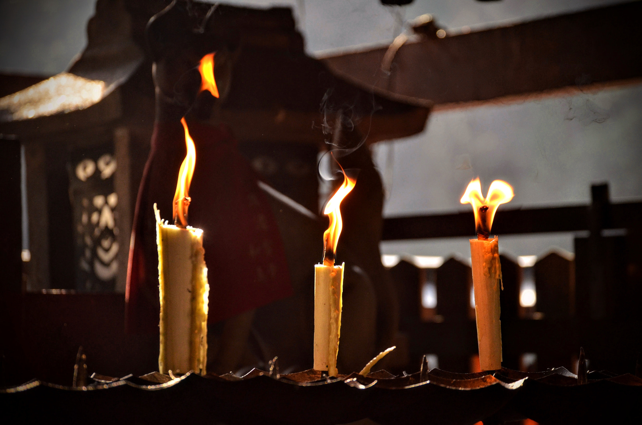 Nikon D5100 sample photo. Candles in the fushimi inari temple photography