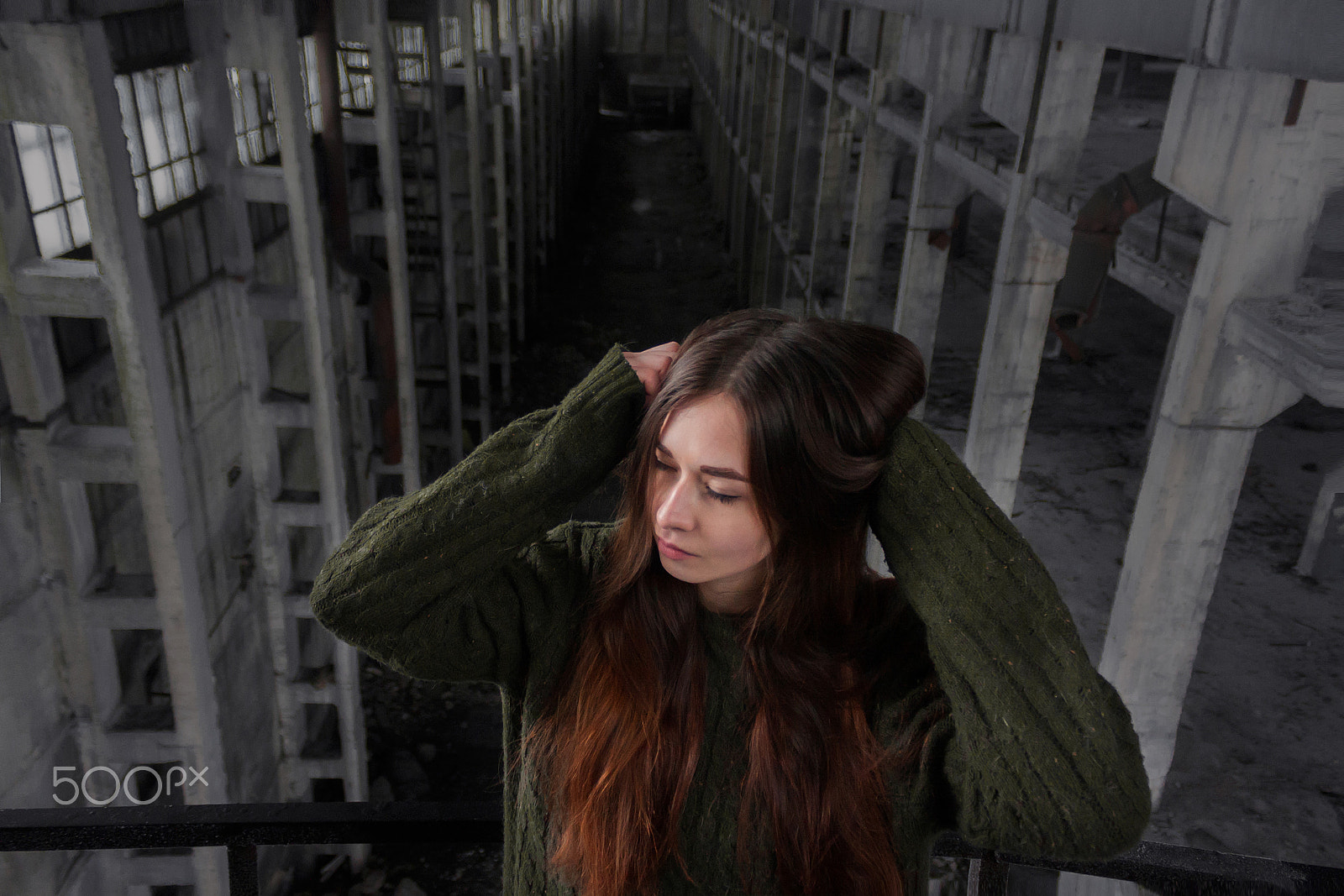 Canon EOS 40D sample photo. Beautiful girl in an abandoned factory photography