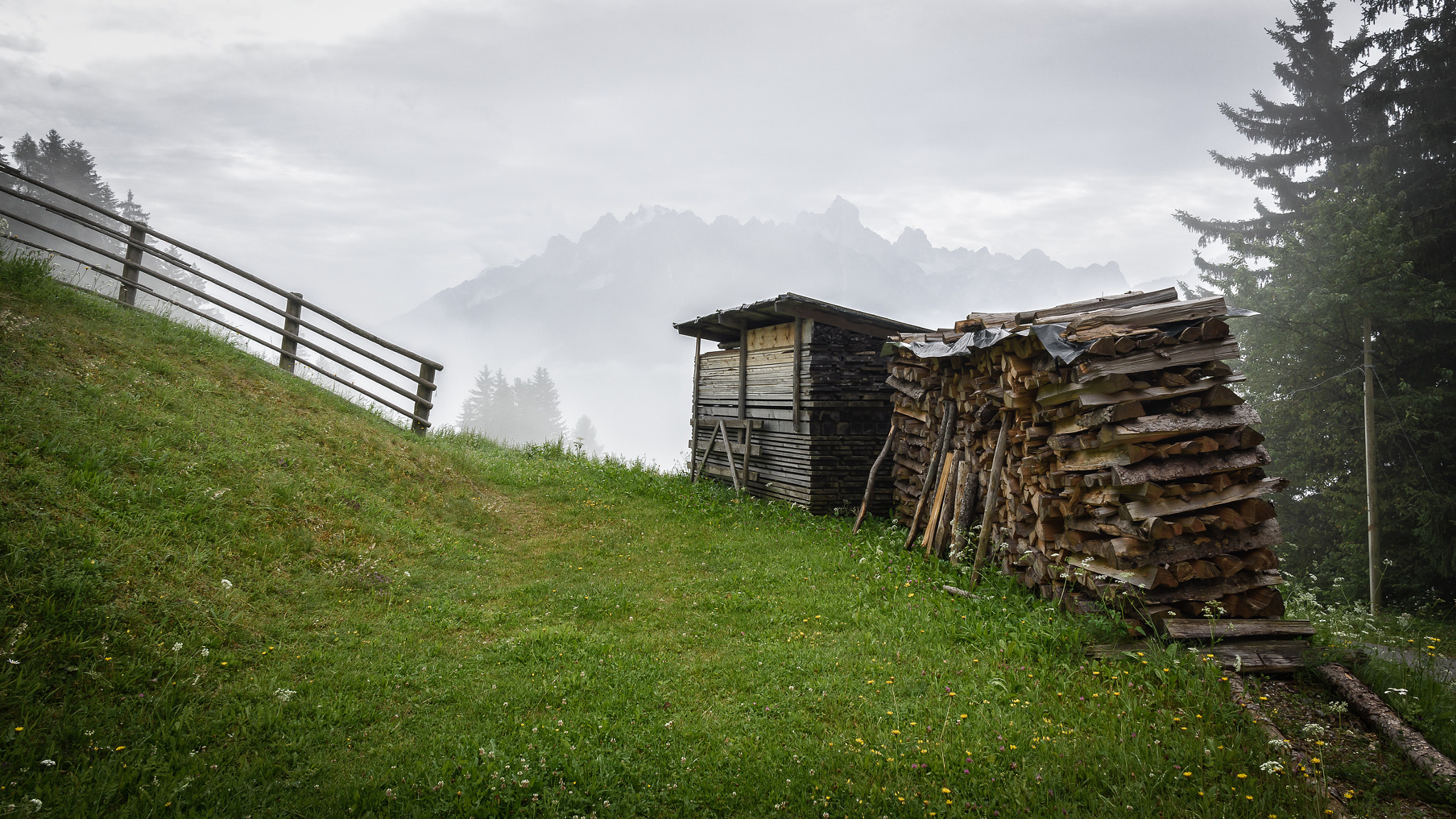 Nikon D7200 sample photo. Dolomites with fog photography