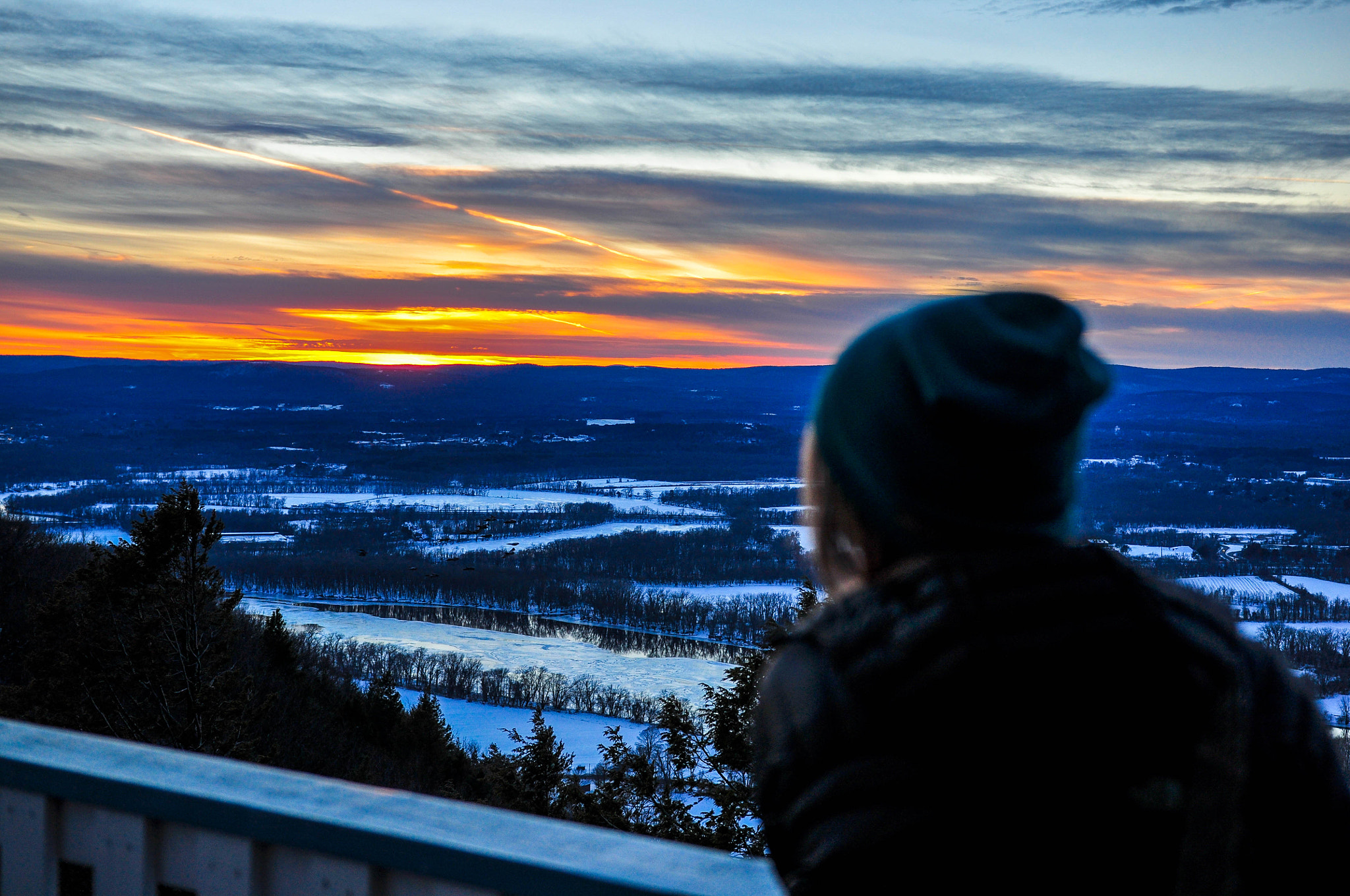 Nikon D90 sample photo. Winter sunset over the pioneer valley. photography