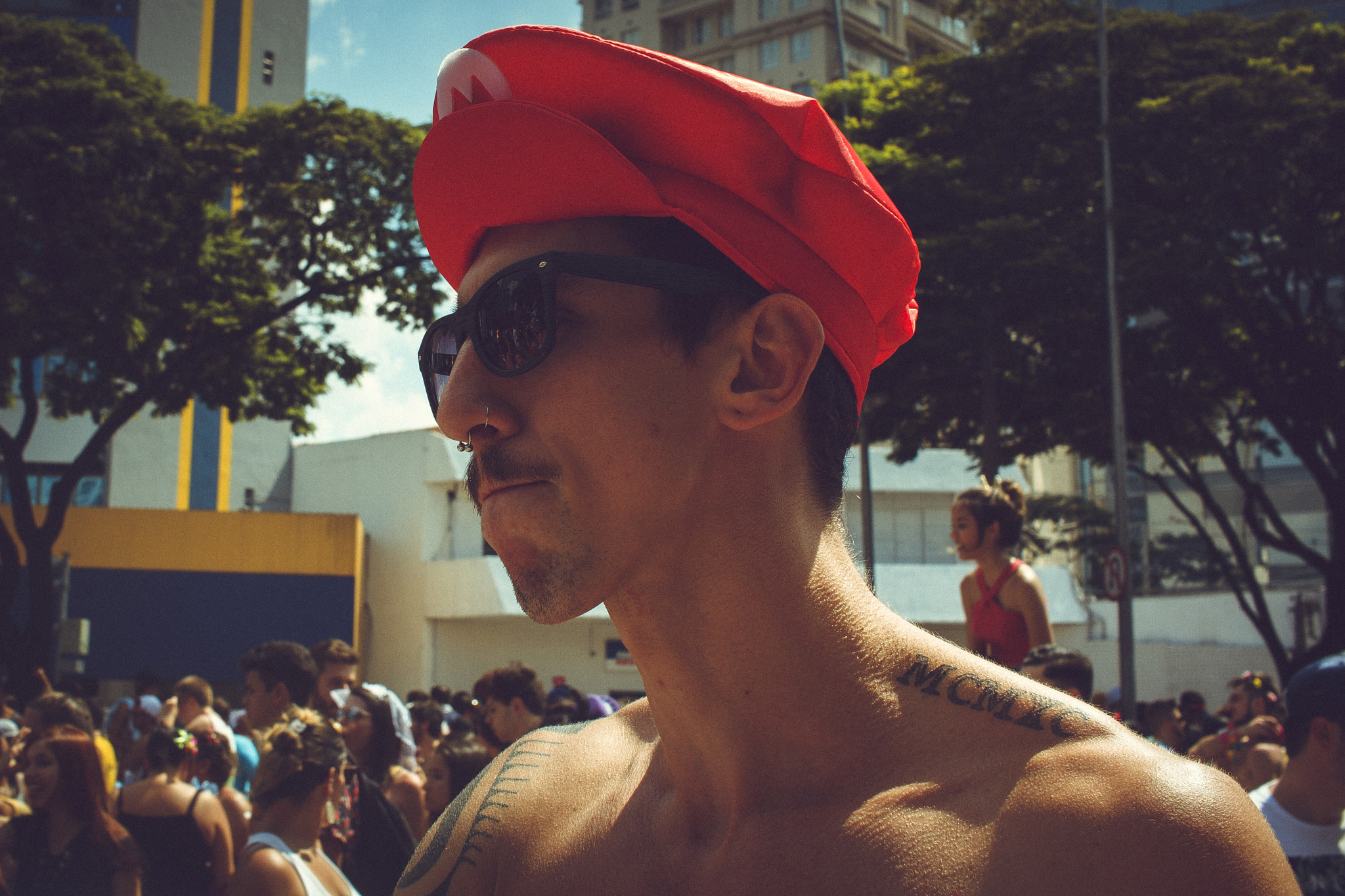 Canon EF-S 24mm F2.8 STM sample photo. Even the stylish super mario came to enjoy our carnival photography